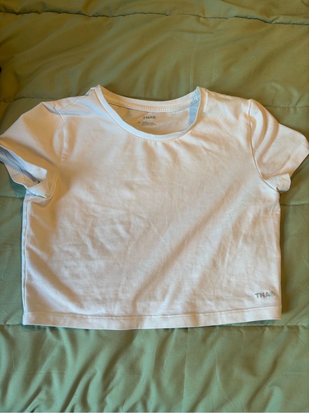 TNA White Short Sleeve Cropped Tee